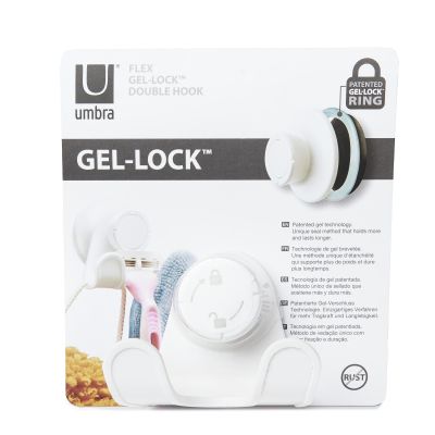 UMBRA FLEX GEL-LOCK  HOOK Двойна закачалка /вакуум, бял