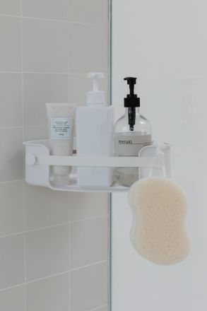 UMBRA FLEX GEL - LOCK CORNER  Ъглов рафт за баня/вакуум, бял