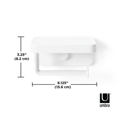 UMBRA FLEX ADHESIVE TP Стойка за тоалетна хартия с рафт, бял
