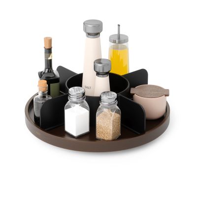 UMBRA BELLWOOD LAZY SUSAN DIVIDED BLK/WAL