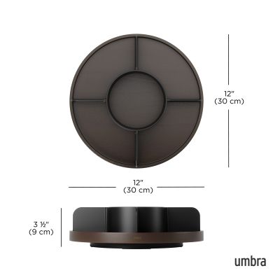 UMBRA BELLWOOD LAZY SUSAN DIVIDED BLK/WAL