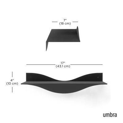UMBRA SURF Метални рафтове сет 2бр, черен