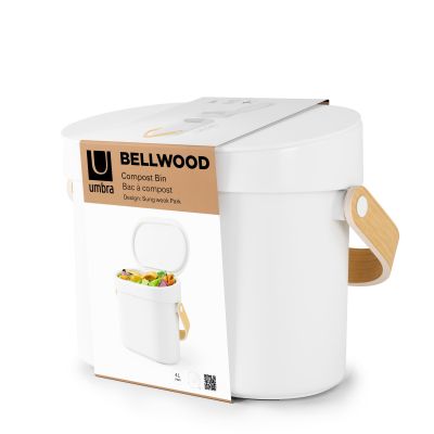 UMBRA BELLWOOD Кош за хранителни отпадъци и компост, бял
