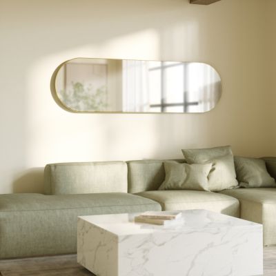 UMBRA HUBBA Овално огледало 45x157см., златен