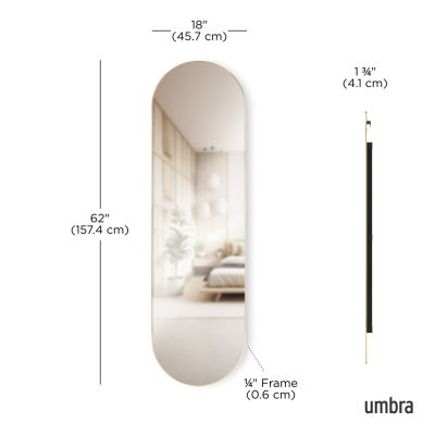 UMBRA HUBBA Овално огледало 45x157см., златен