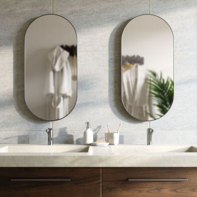 UMBRA HUBBA Овално огледало 45x91см., титан