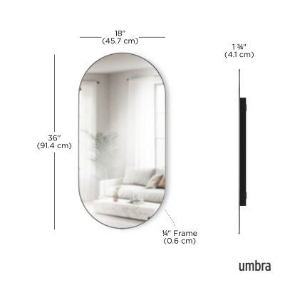 UMBRA HUBBA Овално огледало 45x91см., титан