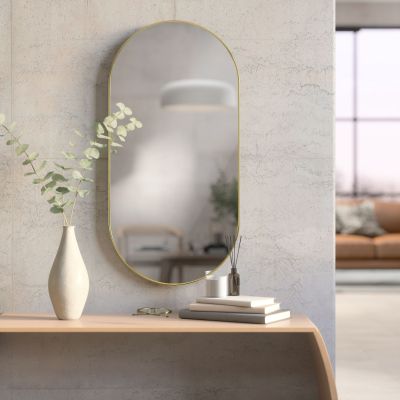 UMBRA HUBBA Овално огледало 45x91см.,златен