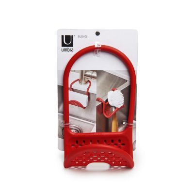 UMBRA SLING FLEXIBLE Поставка за кухненска гъба, червен